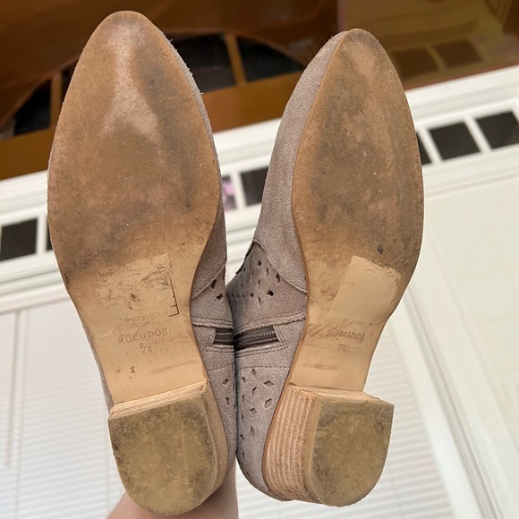 Soludos Perforated Grey Booties Size 7.5 - Picture 6 of 6